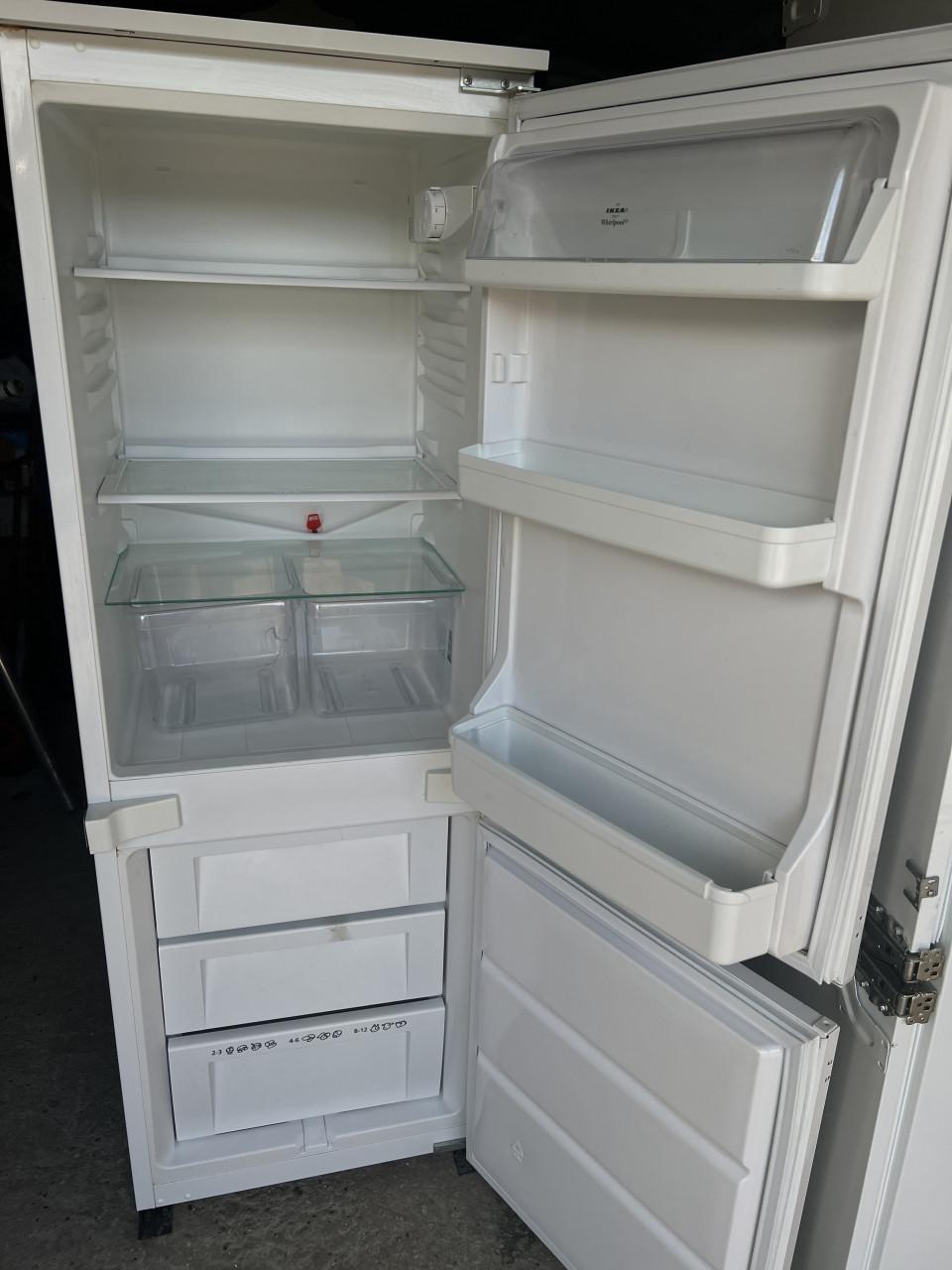 IKEA inbouw koel vries combinatie koelkast met 3 laden vrieskast 158x53 cm.