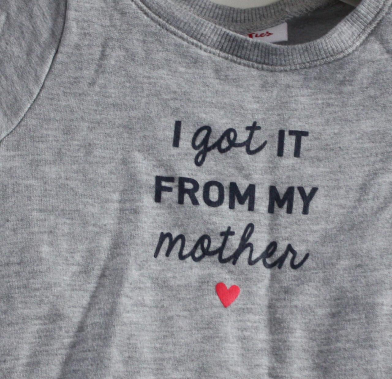 Grijze trui met tekst  maat 74