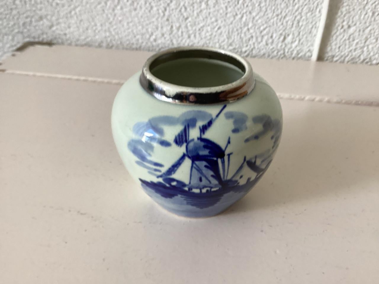 Delfsblauwe Lepelvaasjes. 6 x.