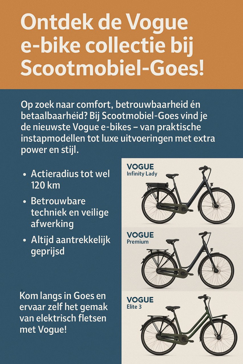 Scootmobiel-Goes nu ook dealer van Vogue fietsen (woensdag in de winkel)