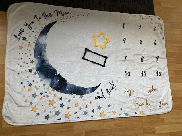 Frummel milestone deken mijlpalen 100 x 150 cm