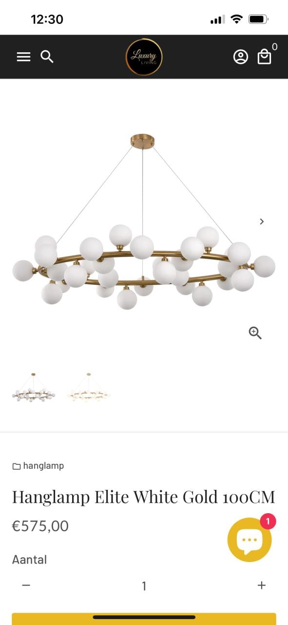 Hanglamp Etlite white gold