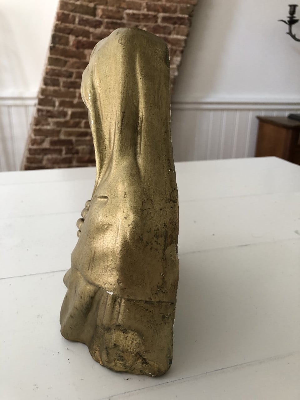 Mooi verguld brocante heilig Maria wandbeeld