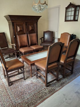 Mooie eetkamer stoelen echt leer
