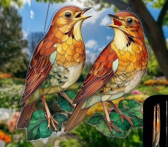 Raamhanger zanglijster ( cadeautip + kleurrijk )