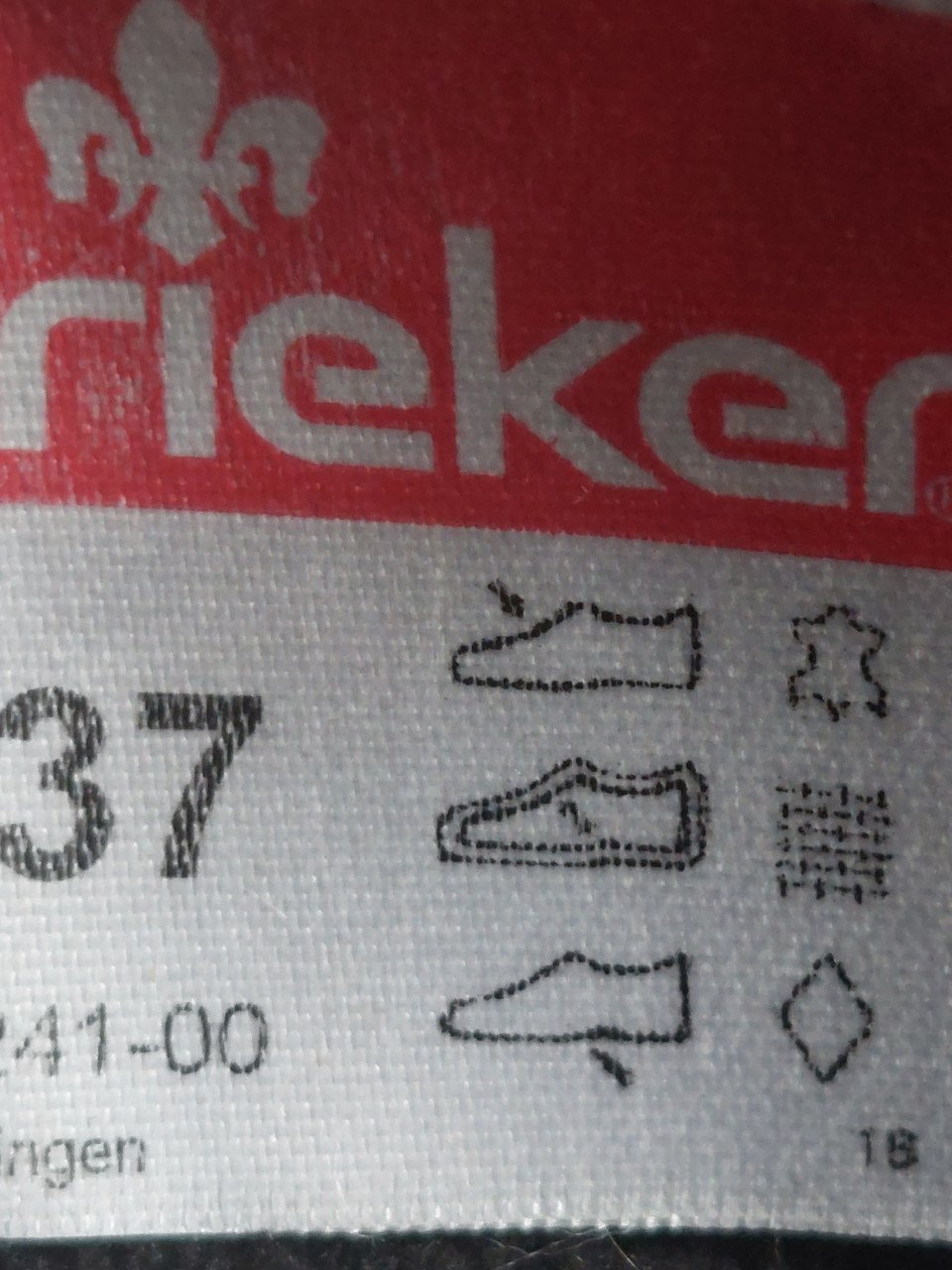 Zwarte Rieker damesboots mt 37 met grove rode stiksels