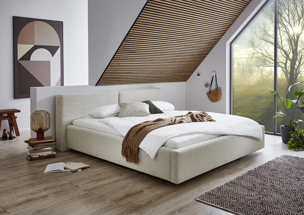 Tweepersoons modern bed Claudia met 2 bodems en opbergruimte