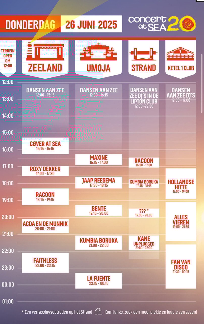 2 kaarten Concert at Sea donderdag