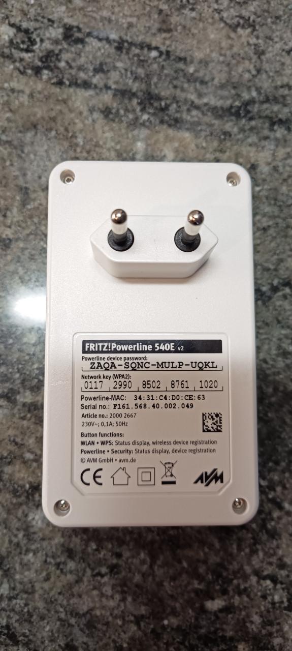 Fritz!Powerline adapters te koop ( o.a. 540E met WiFI-N )