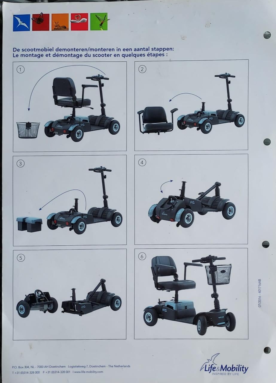 Demontabele scootmobiel te koop.