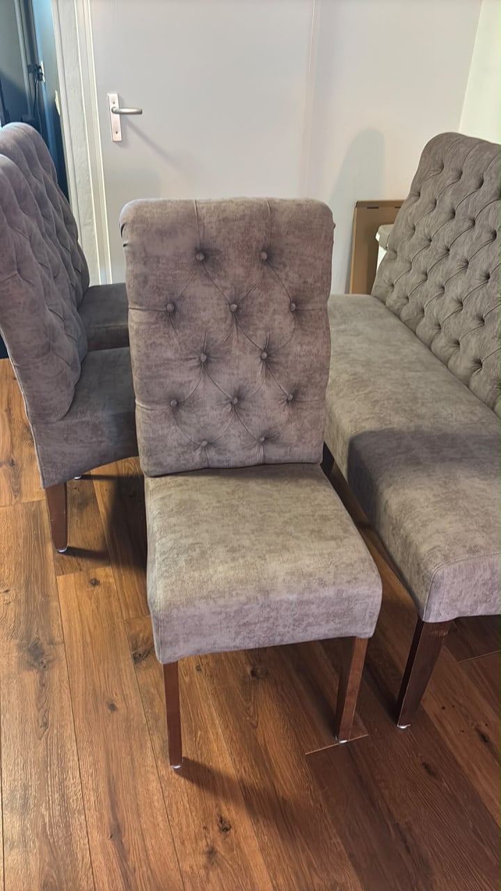 Eetkamer set; bank+ 3 stoelen
