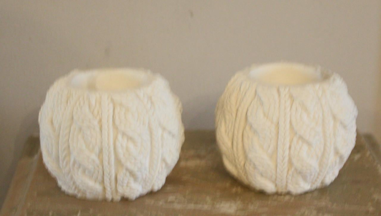 Set van 2 theeicht hoders model bolletje wol