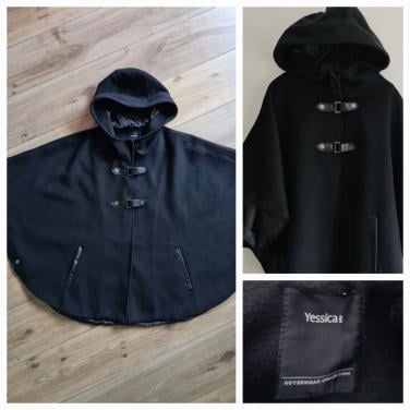 Zwarte cape / overjas van Yessica Outerwear Collection Maat L