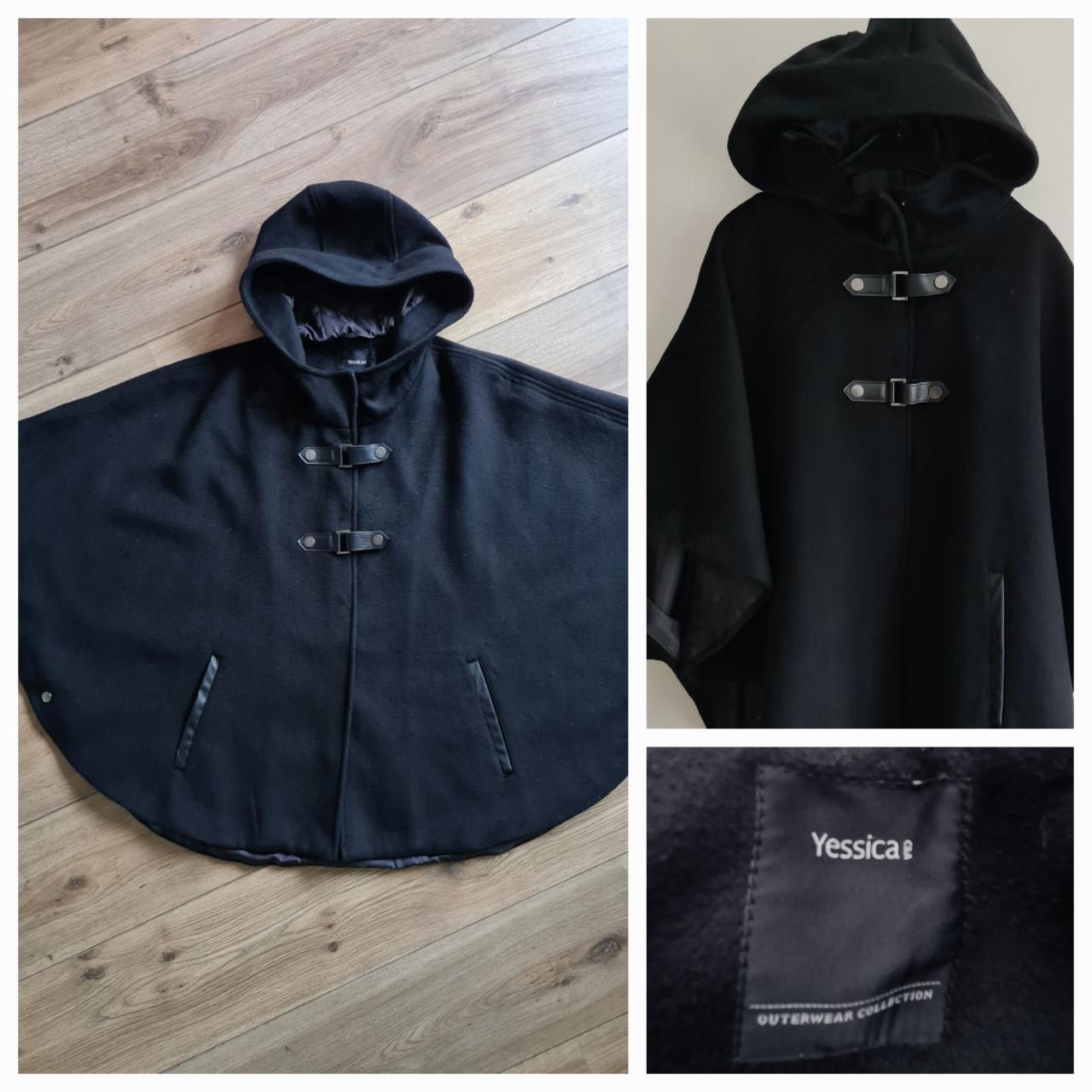 Zwarte cape / overjas van Yessica Outerwear Collection Maat L