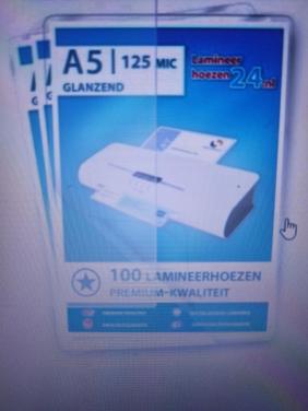 Lamineermachine met sheets A5 formaat