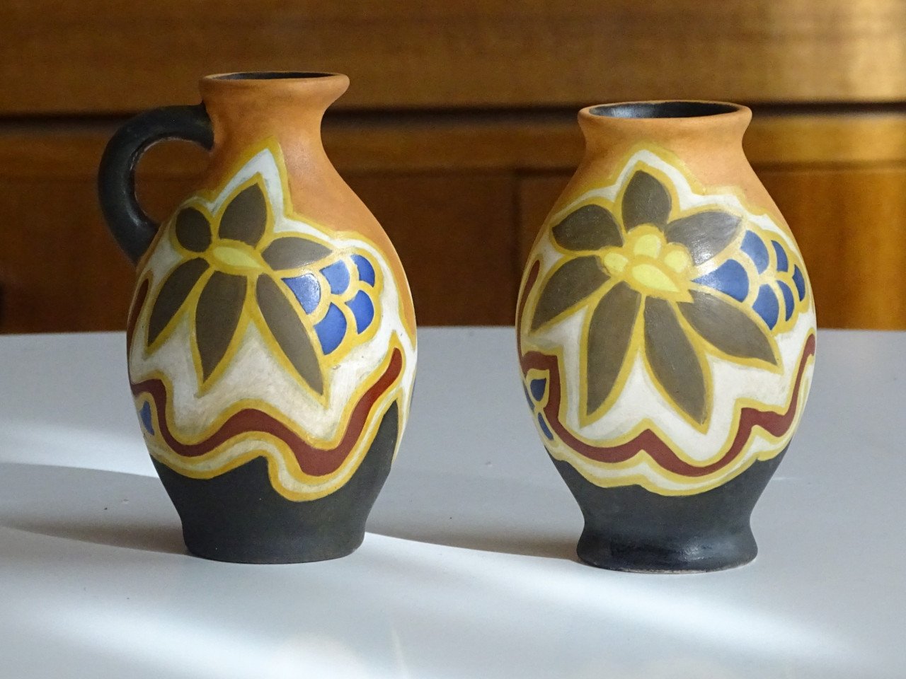 Setje kleine vaasjes Art Deco Nadro vaas