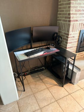 Zwart bureau 107x76x80 cm