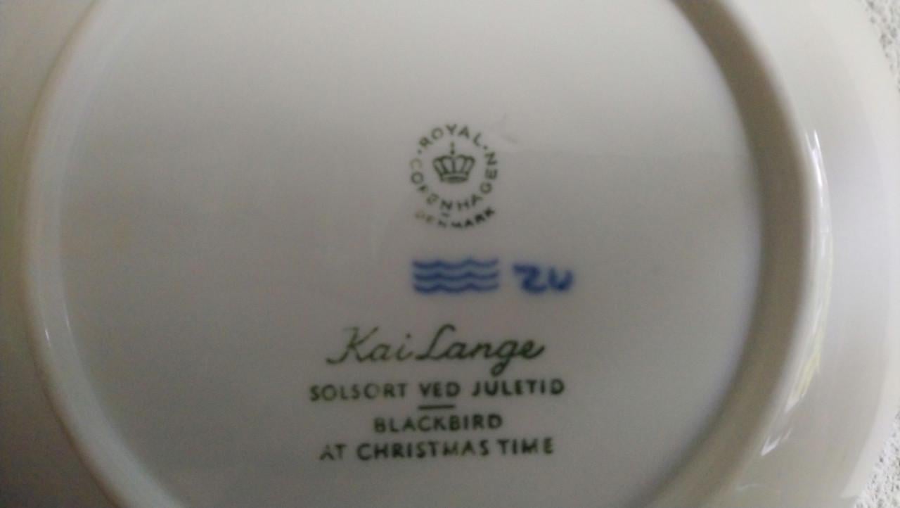 Royal Copenhagen wandbord kerst 1966 Blackbird at Christmas Time