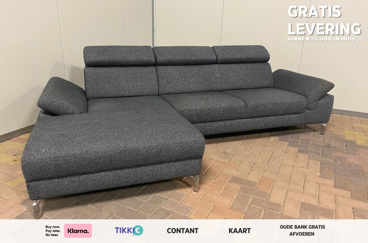 Montel Grijze Stoffen Hoekbank – Gratis Levering NL & BE