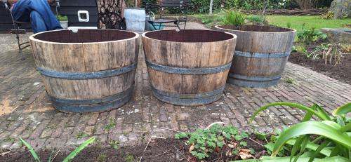 Plantenbak half wijnvat