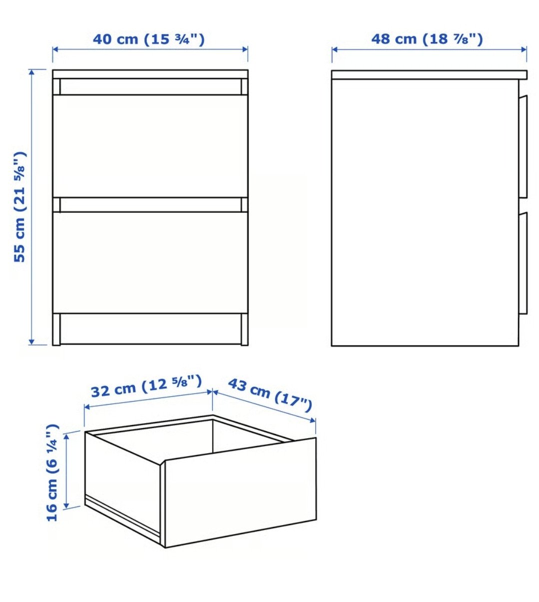 2 Nachtkastjes Ikea