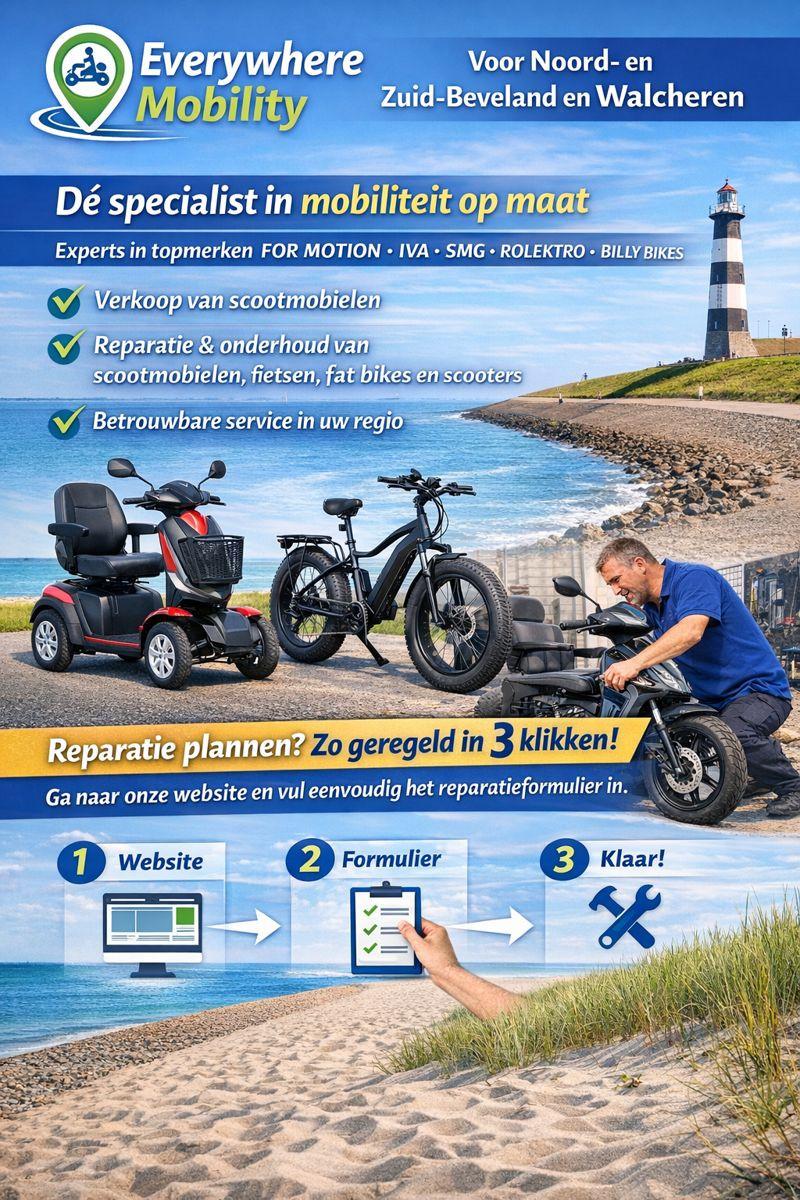 Reparatieservice voor scootmobielen, scooters, fietsen en fatbikes