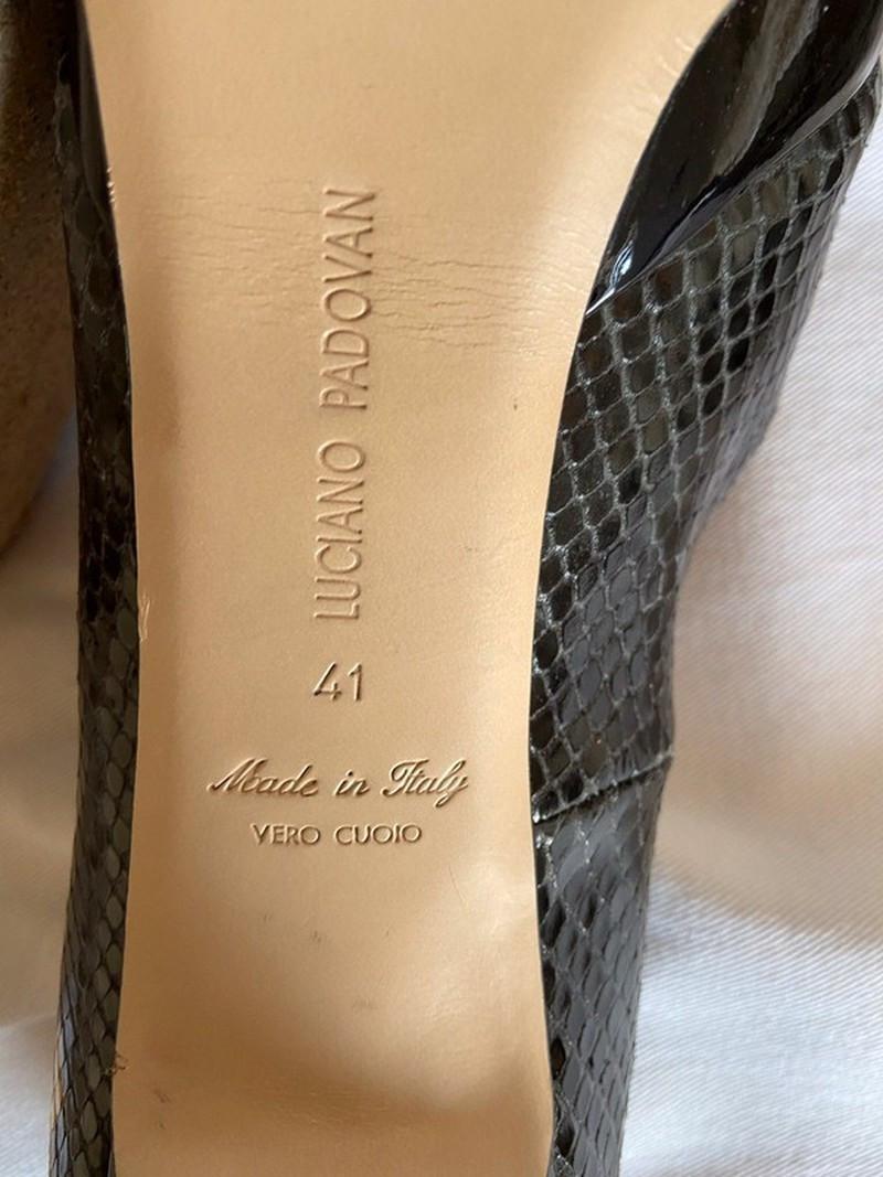 Luciano Padovan: Fraaie high heels zwart reptiel maat 41