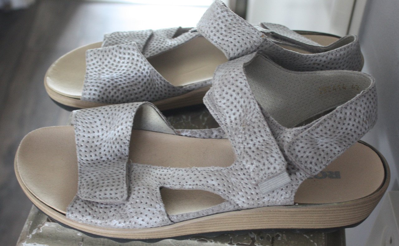 Sandalen zilver grijs met struktuur maaat 42