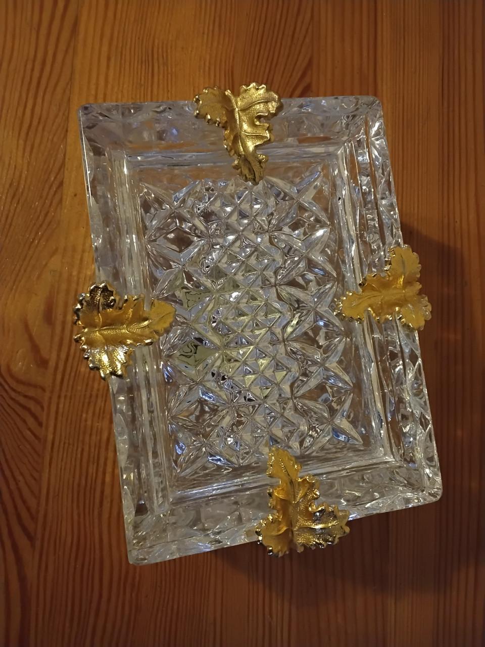 Kristallen sigarettenbewaardoos/ asbak