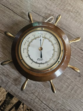 Mooi werkend antiek german barometer van het merk Welt (Dresden)