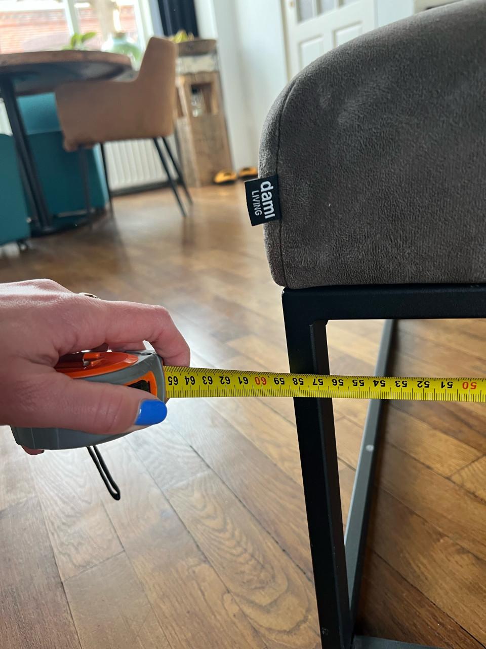 Poef - voetenbank suede grijs