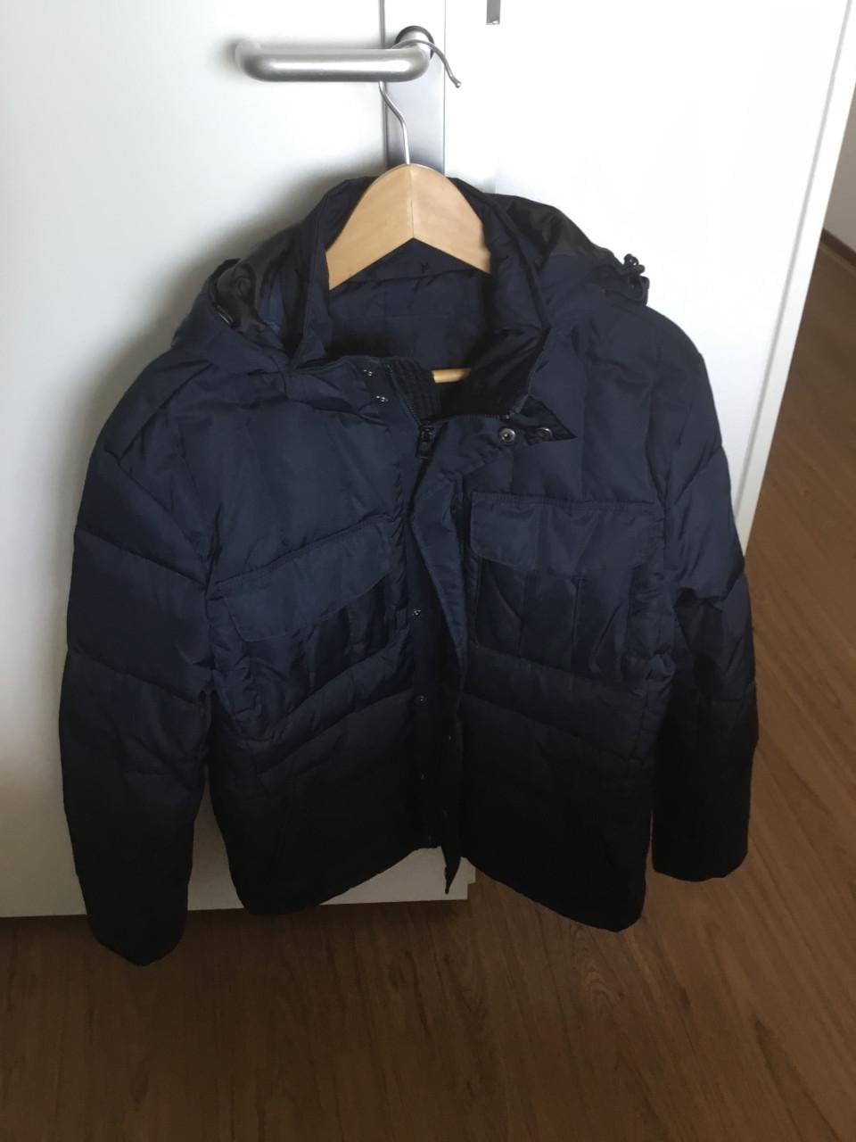 Donkerblauwe heren winterjas