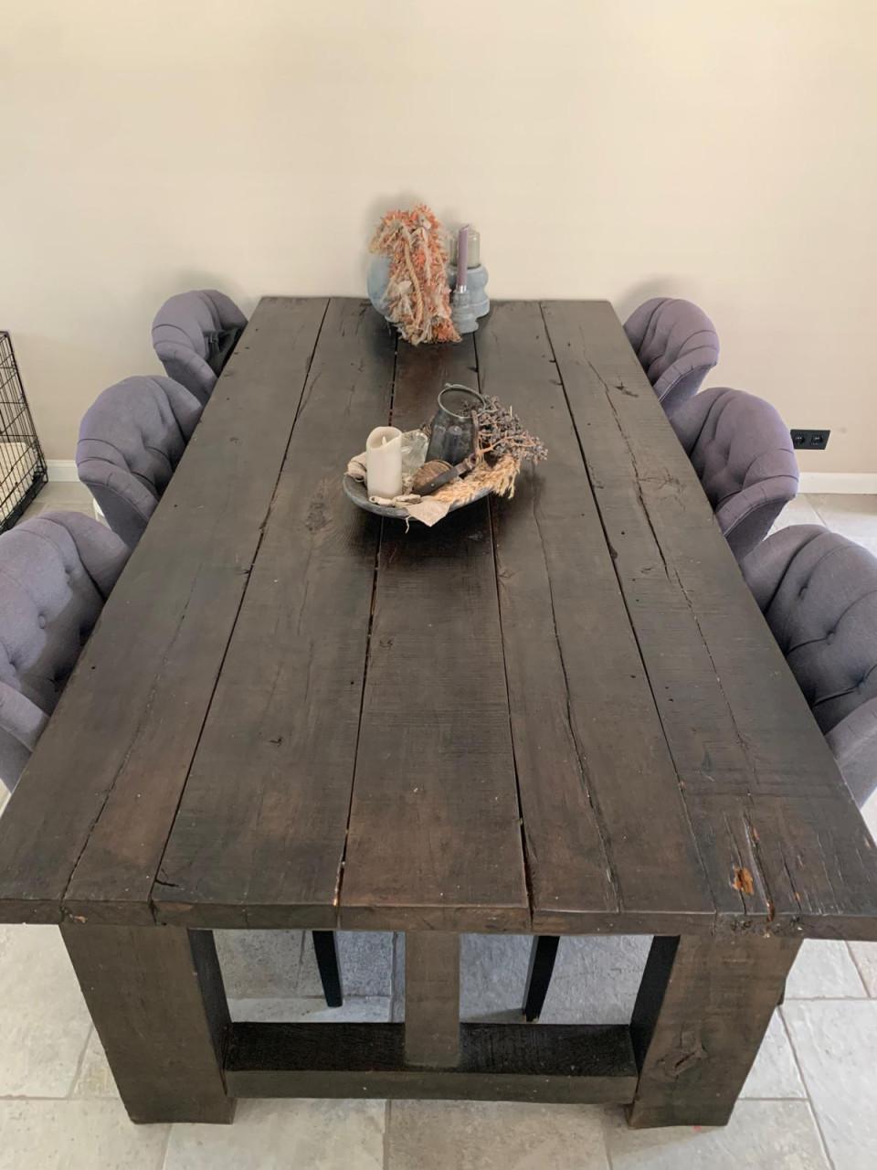 Eettafel 250x125 + 6 Stoelen (complete set)