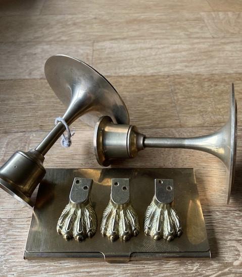 Koperen Kandelaartjes - visitekaartjeshouder, -en driepoot