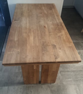 (Onbehandeld) Teak houten eettafel (180cm)