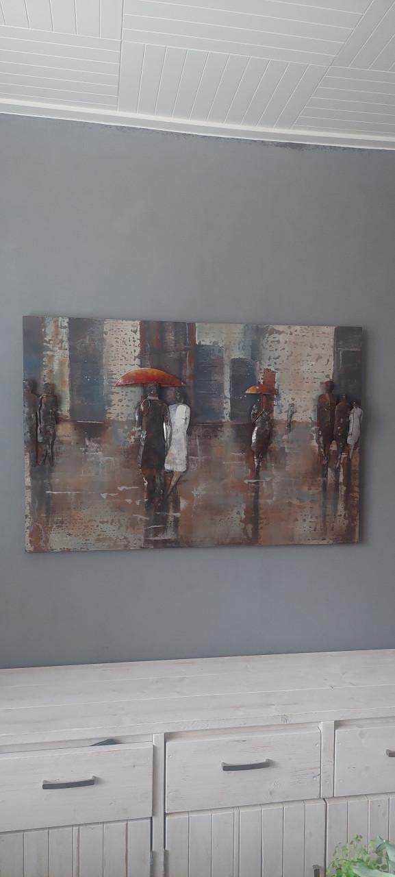 3D metalen schilderij Singing in the rain