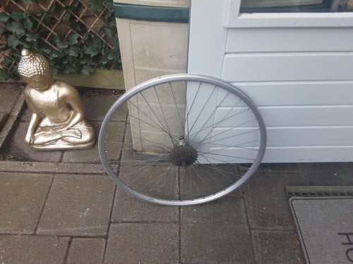 Shimano 28 inch achterwiel, 7 speed cassette, uitvalnaaf