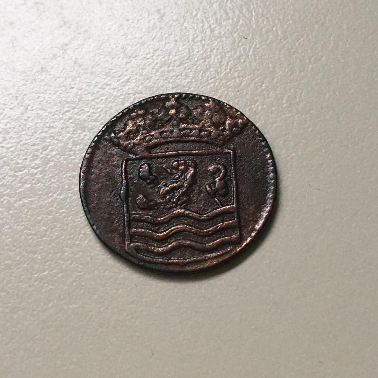 Set van 4 originele 18e-eeuwse koperen VOC-duiten (Zeeland)