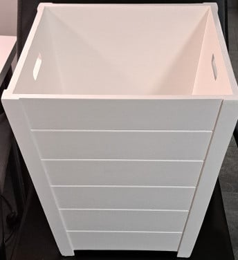 Witte houten opbergbox voor speelgoed e.d.