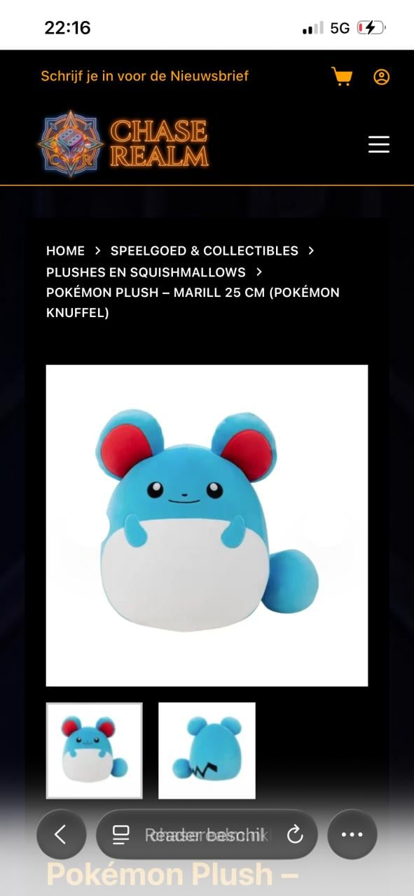 Pokémon Plush – Marill 25 cm (Pokémon Knuffel)