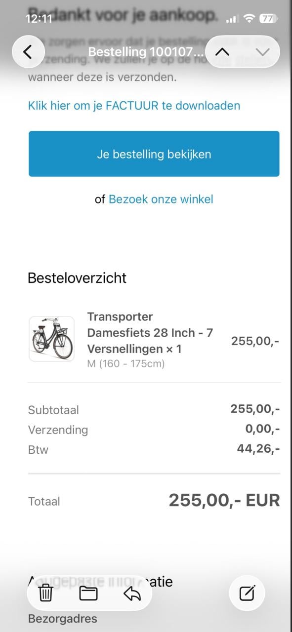 Fiets 28 inch zwart
