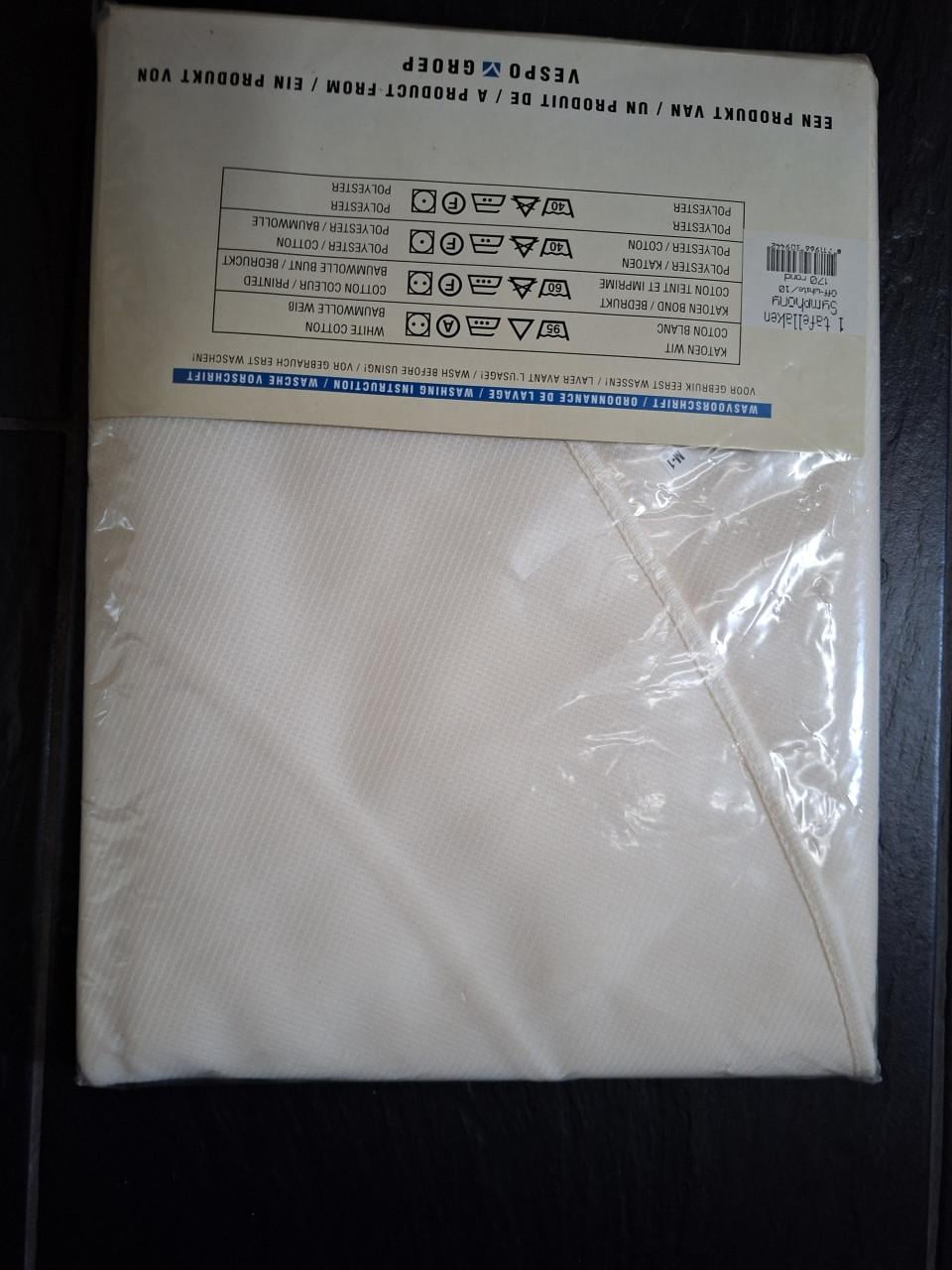 Ecru tafelkleed, rond,nieuw 170 cm