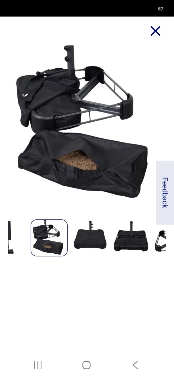 Antraciet dubbele parasol 4,6 m lang , 2,6 m breed en 1,8 m hoogg