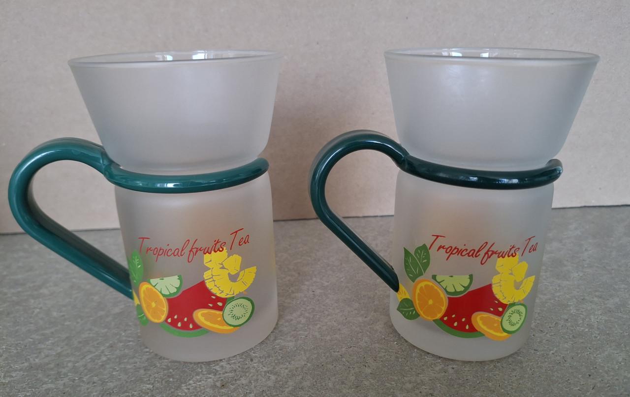 Vintage Theeglazen: Fruit, 5 stuks