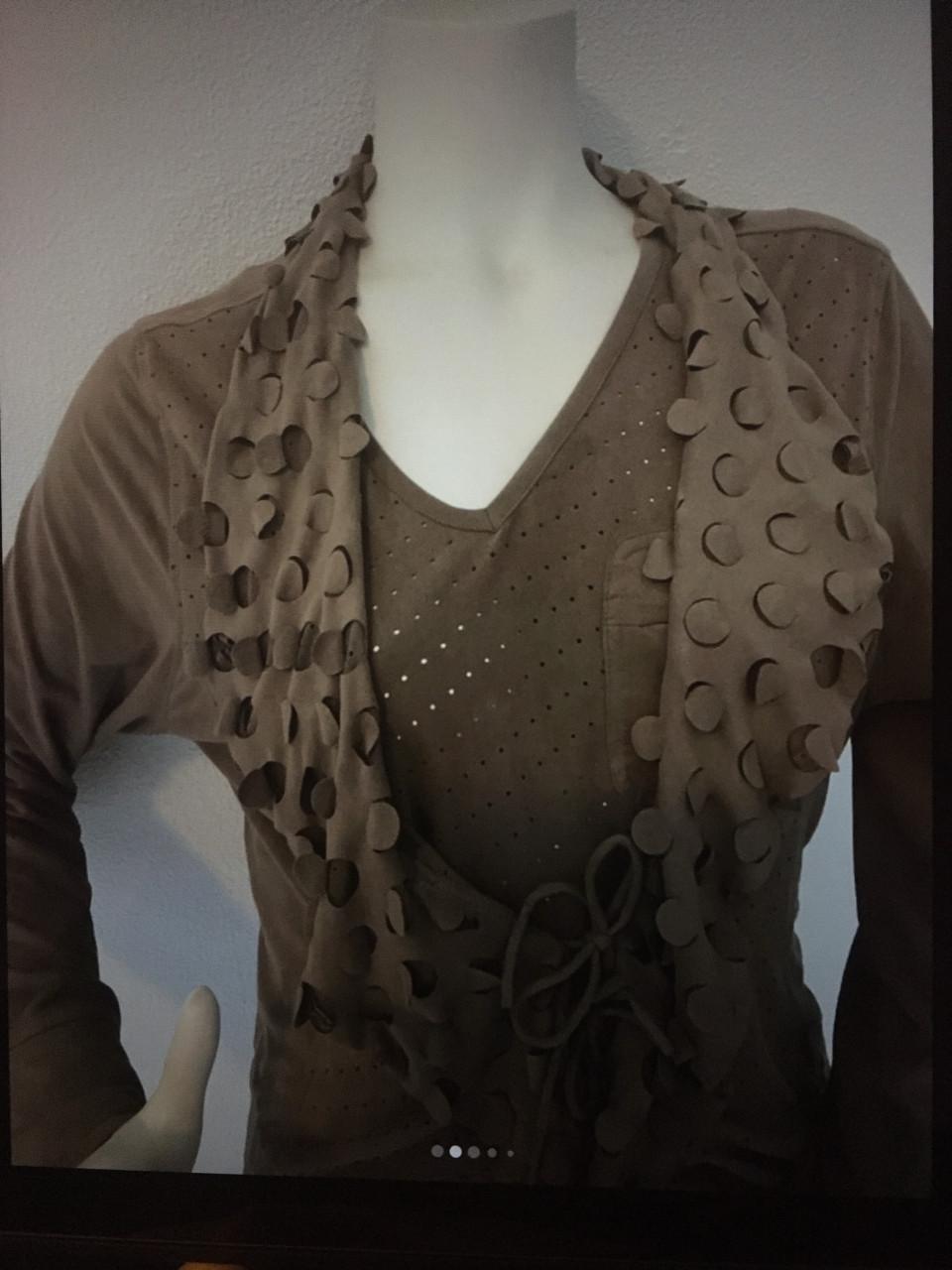 Nieuw twinset anna scott top maat L vestje xl suede look stretch