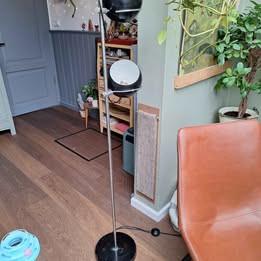 Vintage staande lamp met 2 lampenbollen