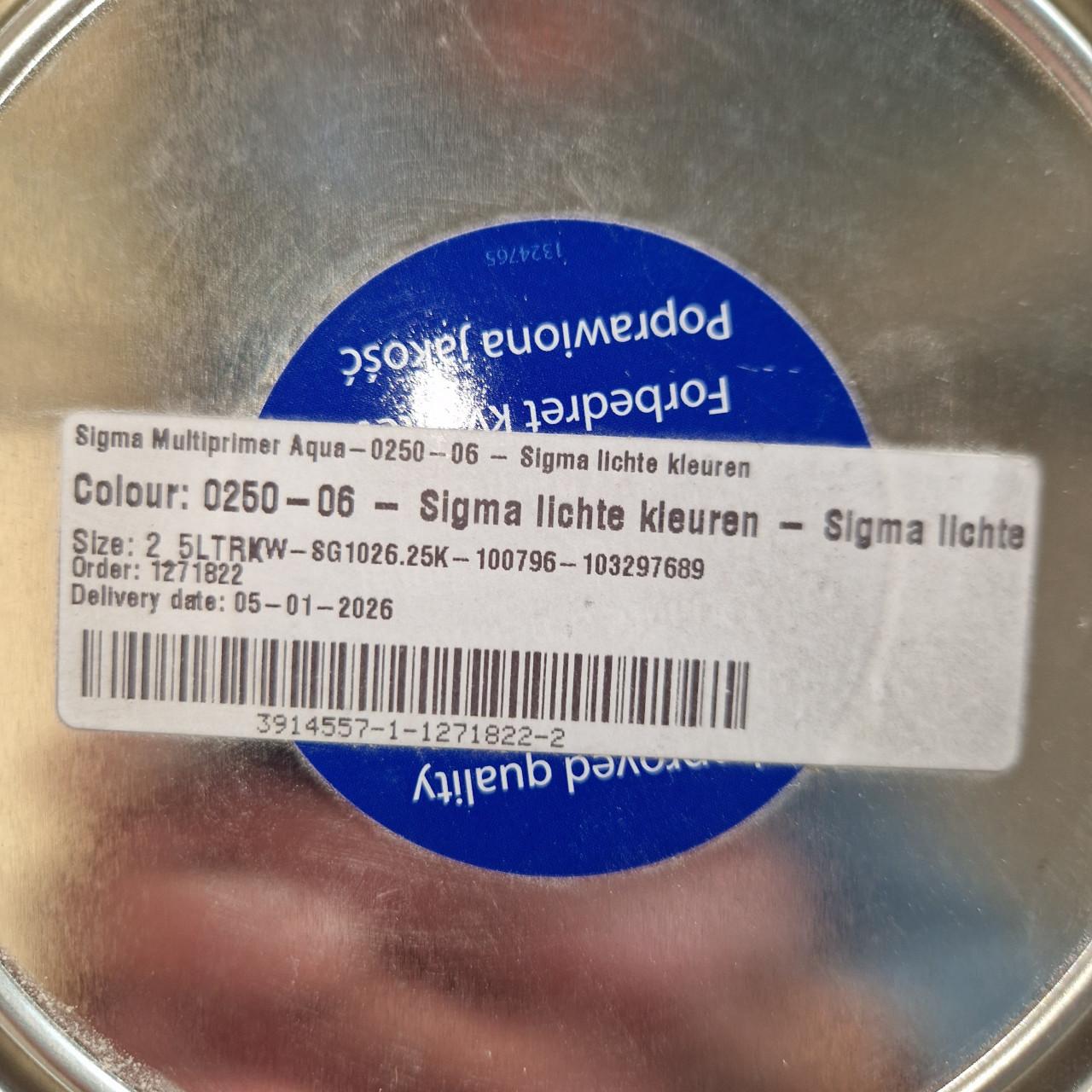 Sigma primer & grondverf. 2 x 2 1/2 liter. Grijs.