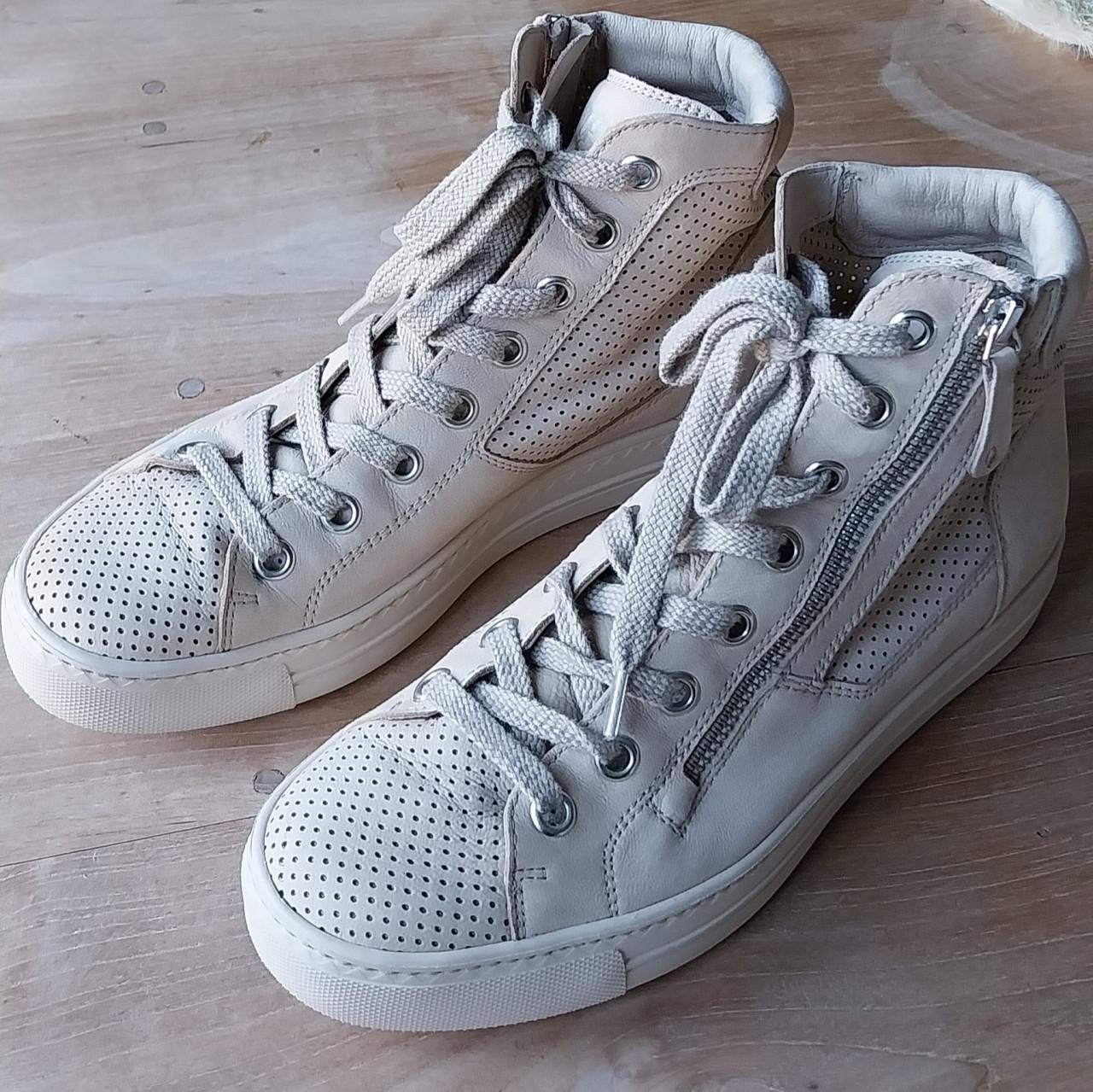 Mooie beige leren sneakers mt 38,5; Paul Green