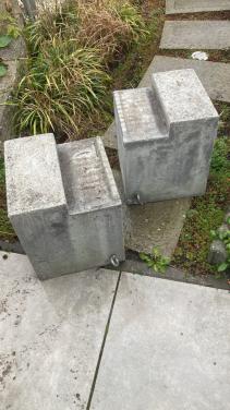 Betonnen elementen voor bank