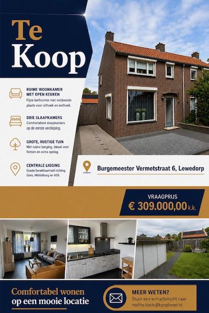 Te koop 2-onder-1-kap woning te Lewedorp